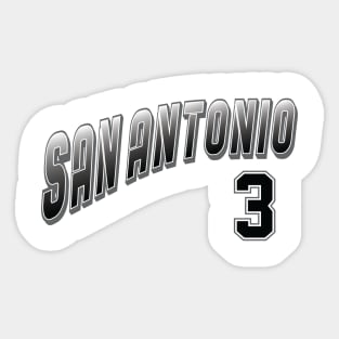 Retro San Antonio Number 3 Sticker